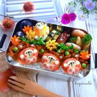 🍁🐒お猿ウインナーのっけの
キーマカレー弁当🐵
